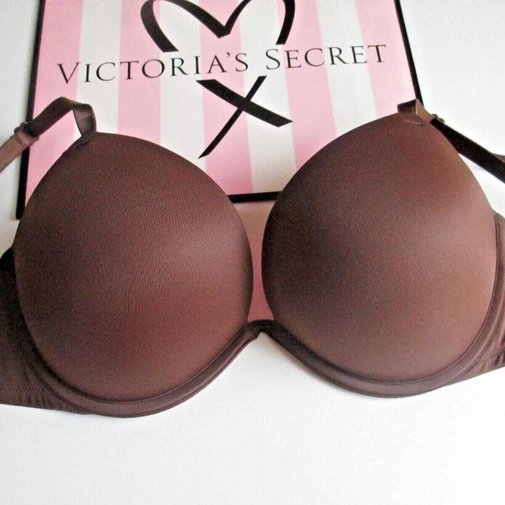 VICTORIA'S SECRET PINK Super Push-Up Bra Brown Ganache VS